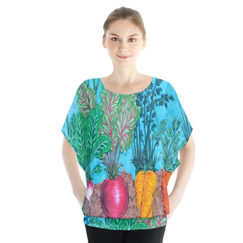 Mural Displaying Array Of Garden Vegetables Blouse by Simbadda