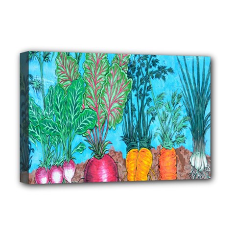 Mural Displaying Array Of Garden Vegetables Deluxe Canvas 18  X 12   by Simbadda