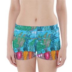 Mural Displaying Array Of Garden Vegetables Boyleg Bikini Wrap Bottoms by Simbadda