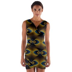 Fractal Multicolored Background Wrap Front Bodycon Dress by Simbadda