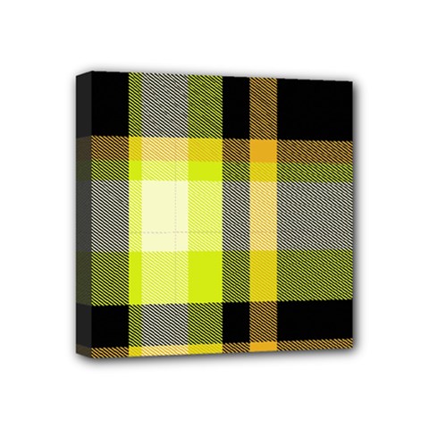 Tartan Pattern Background Fabric Design Mini Canvas 4  x 4 