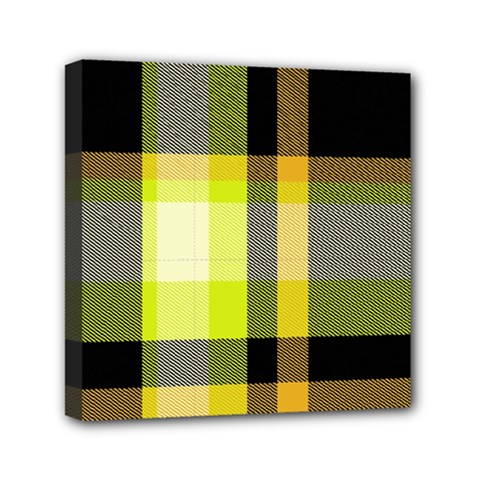 Tartan Pattern Background Fabric Design Mini Canvas 6  x 6 