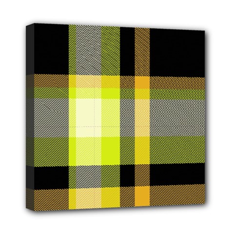 Tartan Pattern Background Fabric Design Mini Canvas 8  x 8 