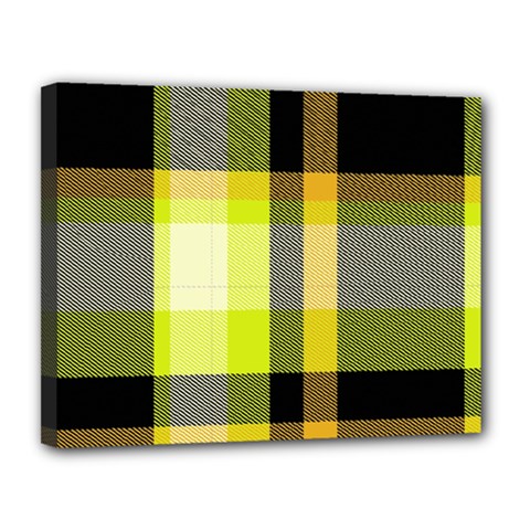 Tartan Pattern Background Fabric Design Canvas 14  x 11 