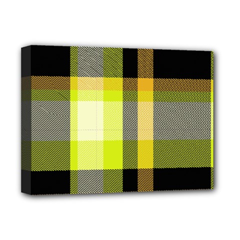 Tartan Pattern Background Fabric Design Deluxe Canvas 16  x 12  