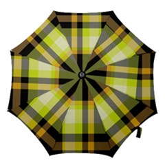 Tartan Pattern Background Fabric Design Hook Handle Umbrellas (small) by Simbadda