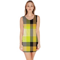 Tartan Pattern Background Fabric Design Sleeveless Bodycon Dress