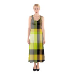 Tartan Pattern Background Fabric Design Sleeveless Maxi Dress