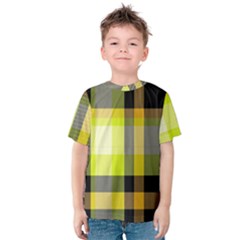 Tartan Pattern Background Fabric Design Kids  Cotton Tee