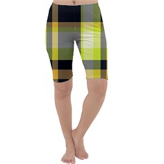 Tartan Pattern Background Fabric Design Cropped Leggings 