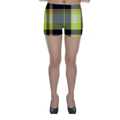Tartan Pattern Background Fabric Design Skinny Shorts