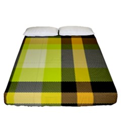 Tartan Pattern Background Fabric Design Fitted Sheet (Queen Size)