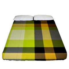 Tartan Pattern Background Fabric Design Fitted Sheet (King Size)