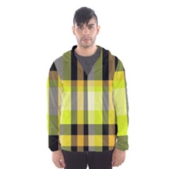 Tartan Pattern Background Fabric Design Hooded Wind Breaker (Men)