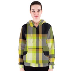 Tartan Pattern Background Fabric Design Women s Zipper Hoodie