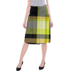 Tartan Pattern Background Fabric Design Midi Beach Skirt