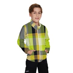 Tartan Pattern Background Fabric Design Wind Breaker (Kids)