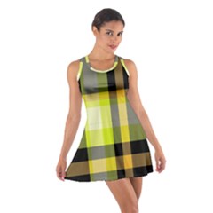 Tartan Pattern Background Fabric Design Cotton Racerback Dress