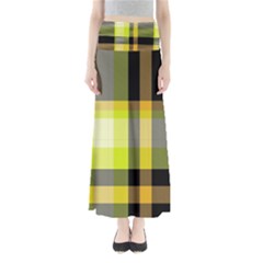 Tartan Pattern Background Fabric Design Maxi Skirts