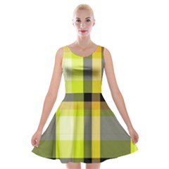 Tartan Pattern Background Fabric Design Velvet Skater Dress