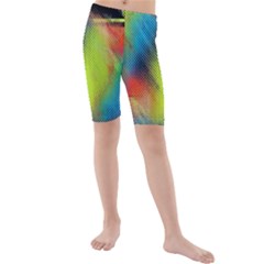 Punctulated Colorful Ground Noise Nervous Sorcery Sight Screen Pattern Kids  Mid Length Swim Shorts by Simbadda