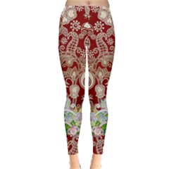 Flower Pattern Leggings  by PattyVilleDesigns