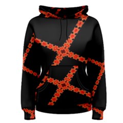 Red Fractal Cross Digital Computer Graphic Women s Pullover Hoodie by Simbadda