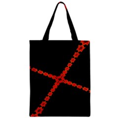 Red Fractal Cross Digital Computer Graphic Zipper Classic Tote Bag