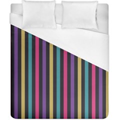 Stripes Colorful Multi Colored Bright Stripes Wallpaper Background Pattern Duvet Cover (california King Size) by Simbadda