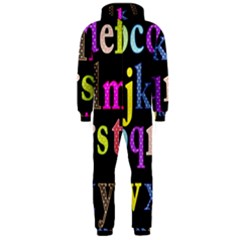 Alphabet Letters Colorful Polka Dots Letters In Lower Case Hooded Jumpsuit (men)  by Simbadda