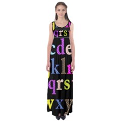 Alphabet Letters Colorful Polka Dots Letters In Lower Case Empire Waist Maxi Dress by Simbadda