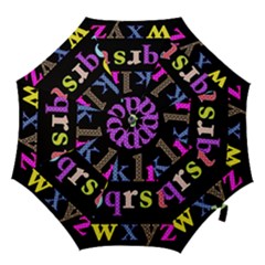 Alphabet Letters Colorful Polka Dots Letters In Lower Case Hook Handle Umbrellas (large) by Simbadda