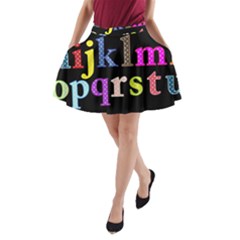 Alphabet Letters Colorful Polka Dots Letters In Lower Case A-line Pocket Skirt by Simbadda