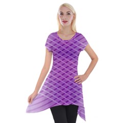 Abstract Lines Background Pattern Short Sleeve Side Drop Tunic by Simbadda