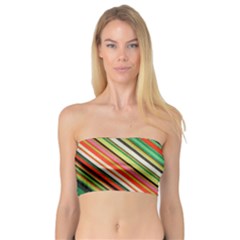 Colorful Stripe Background Bandeau Top by Simbadda