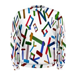 Colorful Letters From Wood Ice Cream Stick Isolated On White Background Men s Sweatshirt by Simbadda