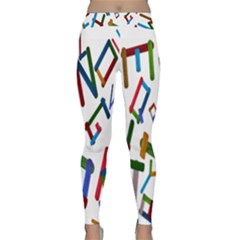 Colorful Letters From Wood Ice Cream Stick Isolated On White Background Classic Yoga Leggings by Simbadda