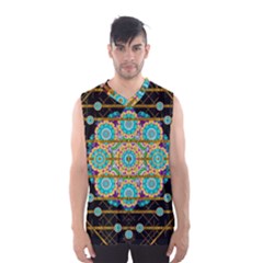 Gold Silver And Bloom Mandala Men s Basketball Tank Top by pepitasart