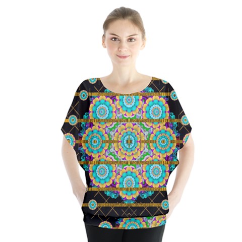 Gold Silver And Bloom Mandala Blouse by pepitasart