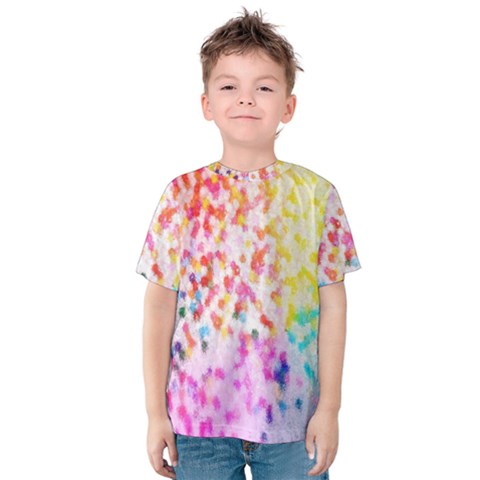 Colorful Colors Digital Pattern Kids  Cotton Tee by Simbadda