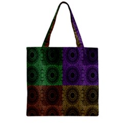 Creative Digital Pattern Computer Graphic Zipper Grocery Tote Bag by Simbadda