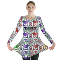 Digital Patterned Ornament Computer Graphic Long Sleeve Tunic  by Simbadda