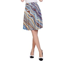 Fractal Waves Background Wallpaper Pattern A-line Skirt by Simbadda