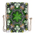 Green Flower In Kaleidoscope Drawstring Bag (Large) View2
