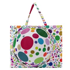 Color Ball Zipper Large Tote Bag