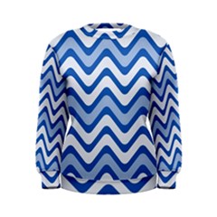 Background Of Blue Wavy Lines Women s Sweatshirt by Simbadda