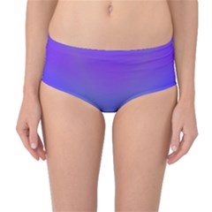 Violet Fractal Background Mid-waist Bikini Bottoms