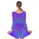 Violet Fractal Background Long Sleeve Velvet Skater Dress View2