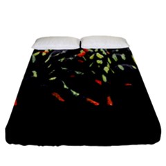 Colorful Spiders For Your Dark Halloween Projects Fitted Sheet (california King Size)