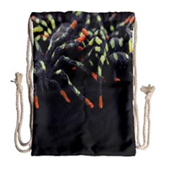 Colorful Spiders For Your Dark Halloween Projects Drawstring Bag (large) by Simbadda